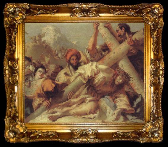 framed  Giandomenico Tiepolo Christ Falls on the Road to Calvary, ta009-2